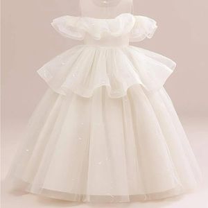 Toddler Girls Ruffle Trim Two Layer Hem Mesh Party Dress